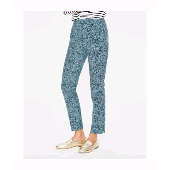 Boden Womens Pants 8 Richmond Ankle Pants Straight leg Blue Polka Dot - Picture 3 of 7